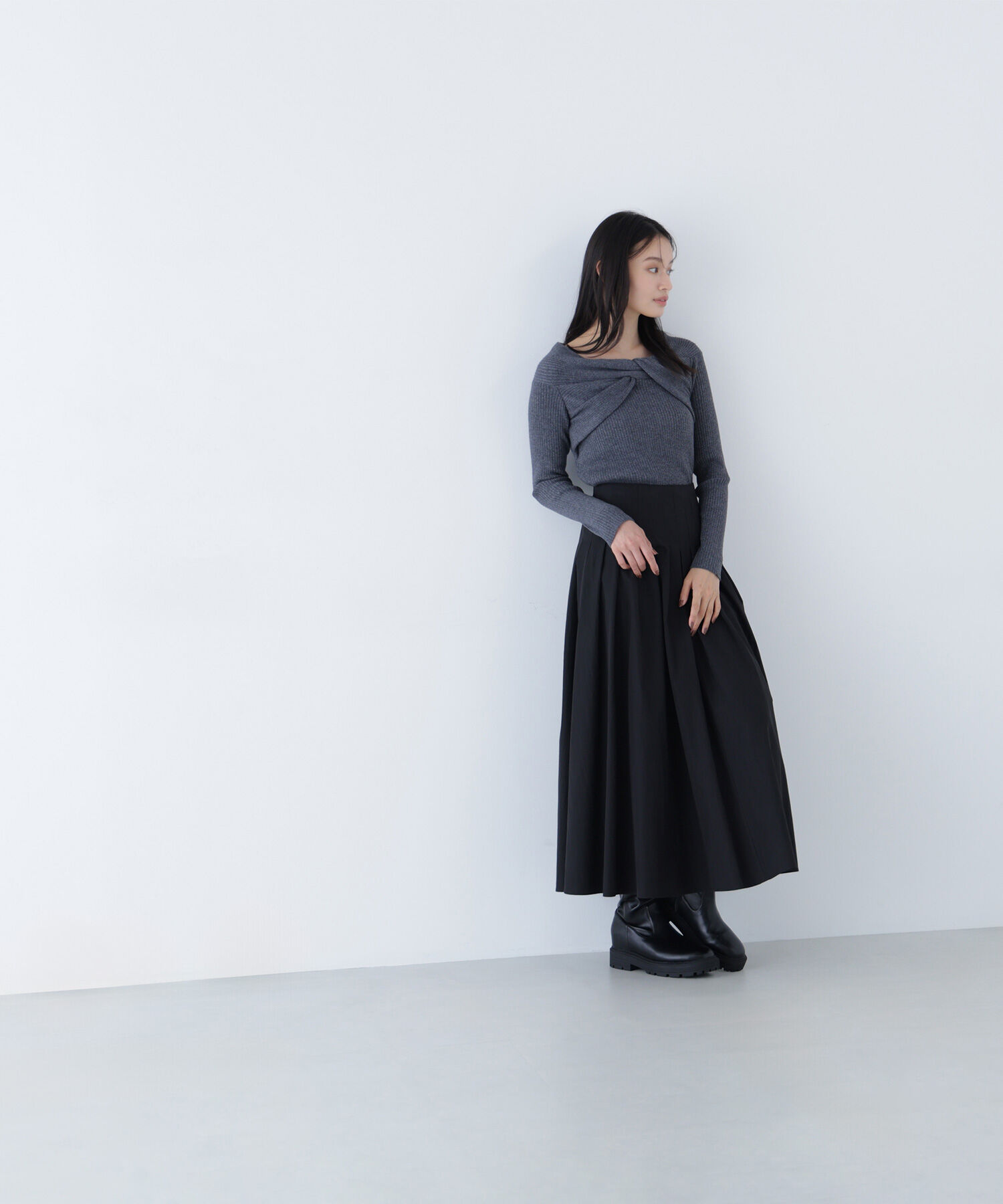  「ツイストラメリブニット」|ニット・セーター|