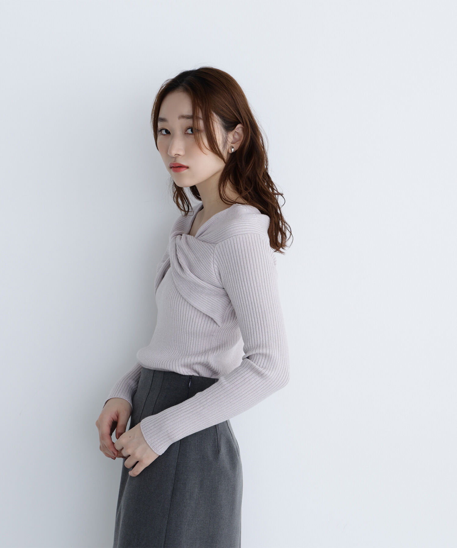  「ツイストラメリブニット」|ニット・セーター|