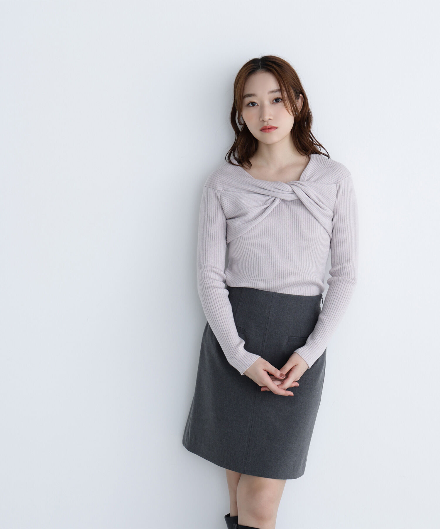  「ツイストラメリブニット」|ニット・セーター|