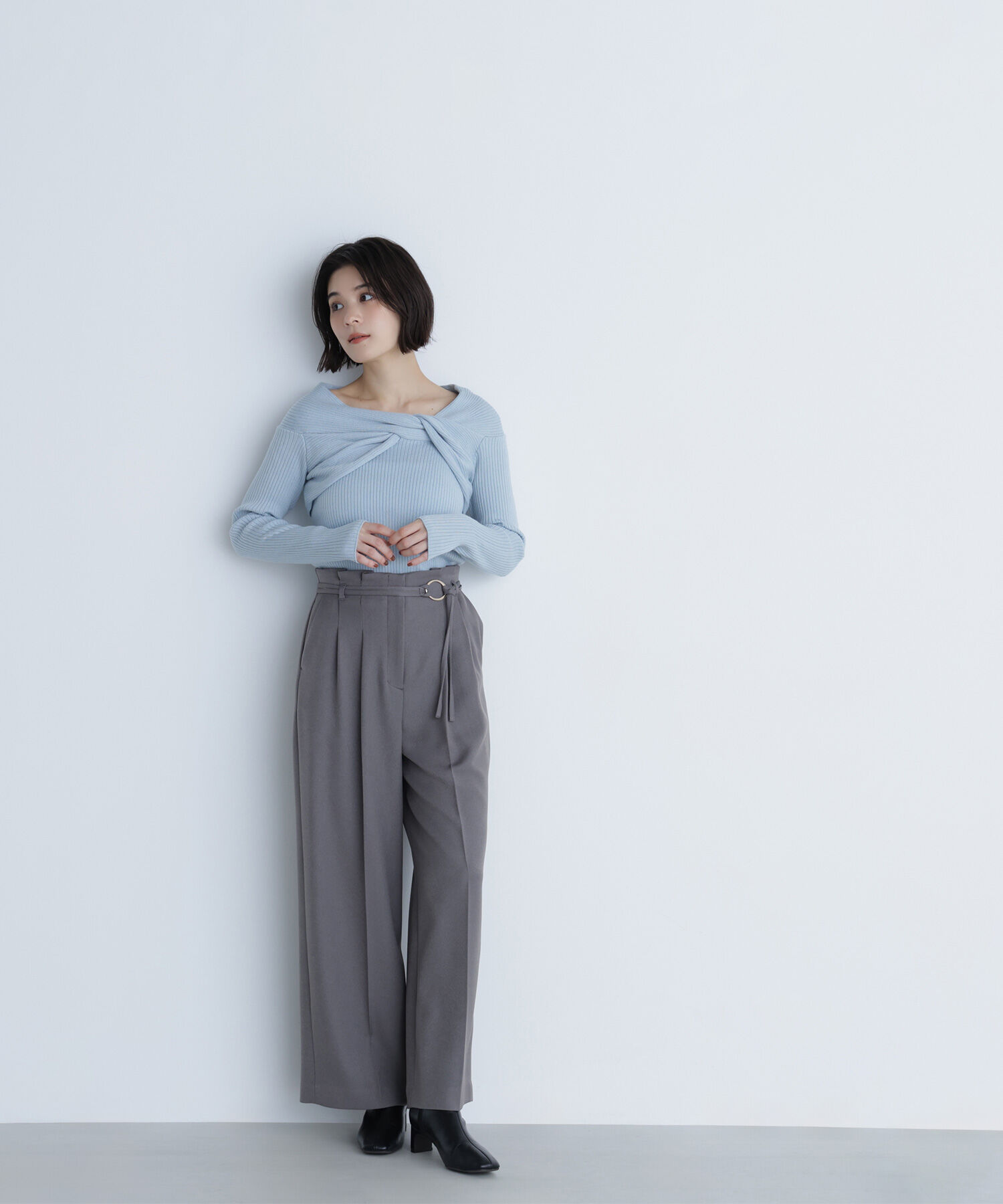  「ツイストラメリブニット」|ニット・セーター|