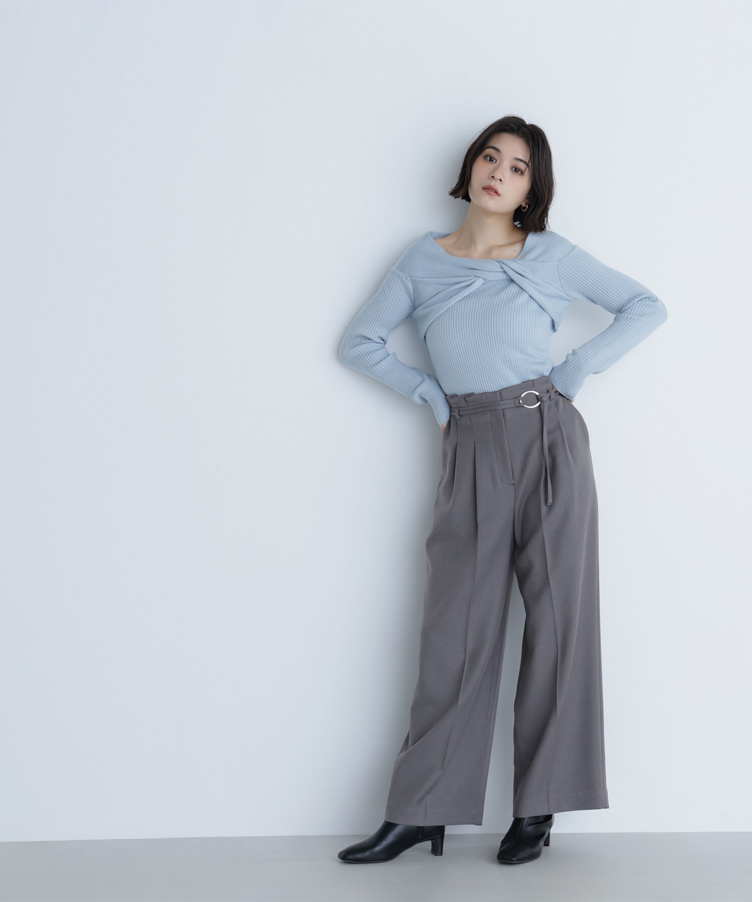  「ツイストラメリブニット」|ニット・セーター|