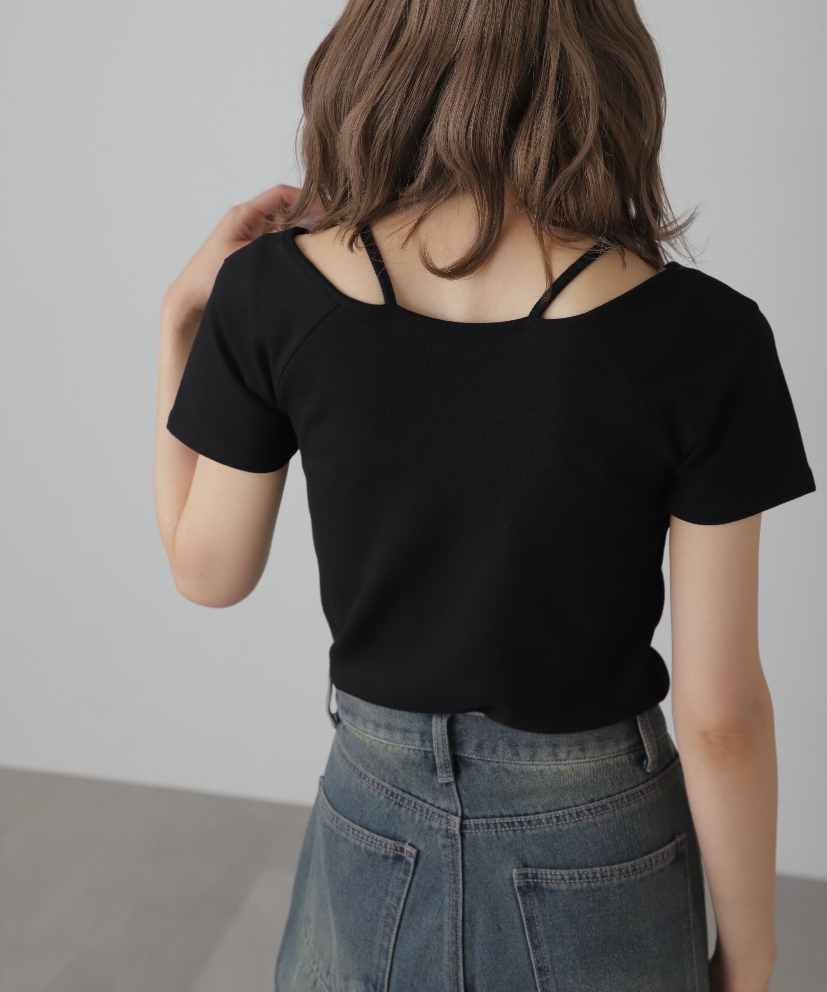  「ドッキングレイヤード風カットソー」|Tシャツ・カットソー|