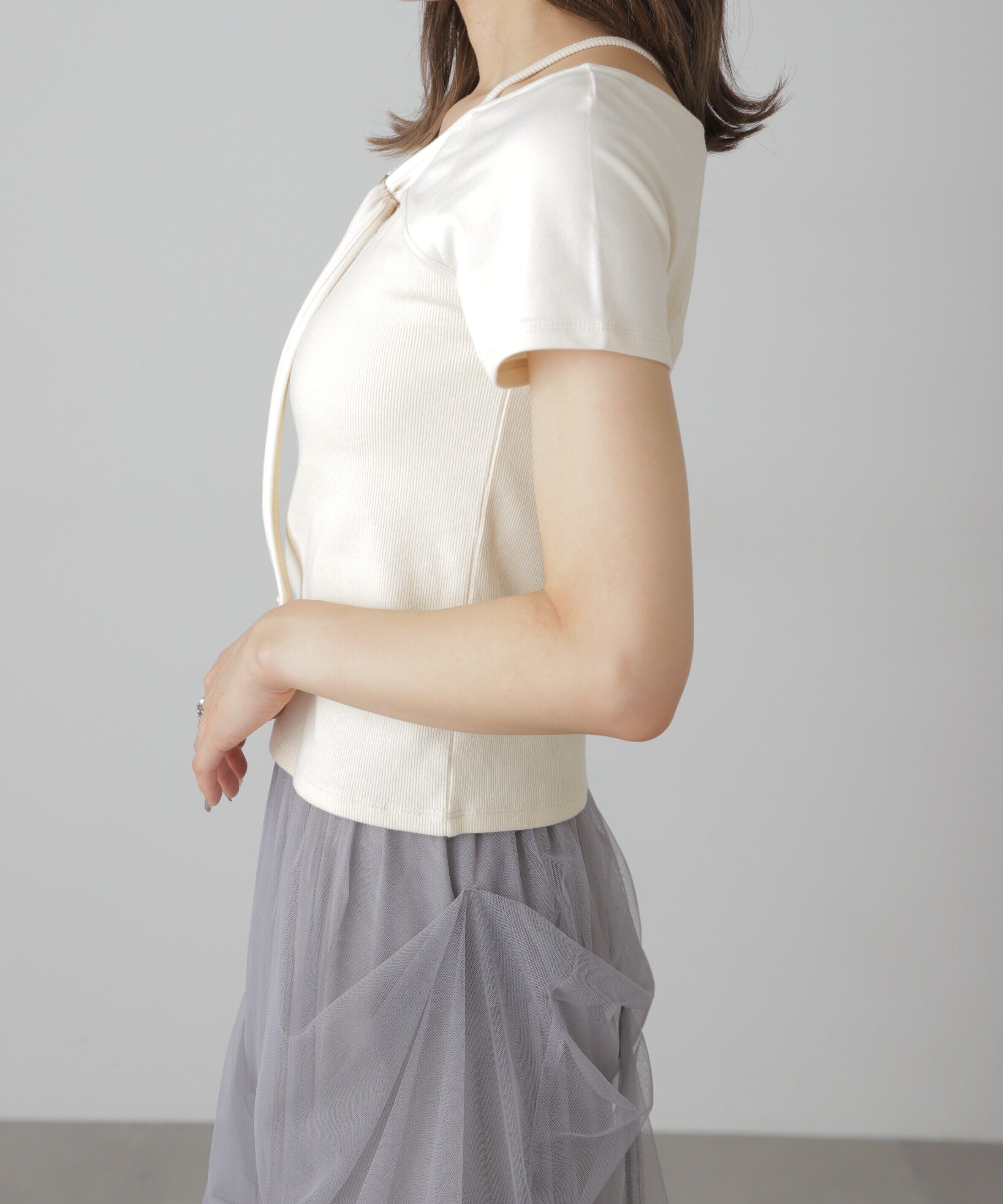  「ドッキングレイヤード風カットソー」|Tシャツ・カットソー|