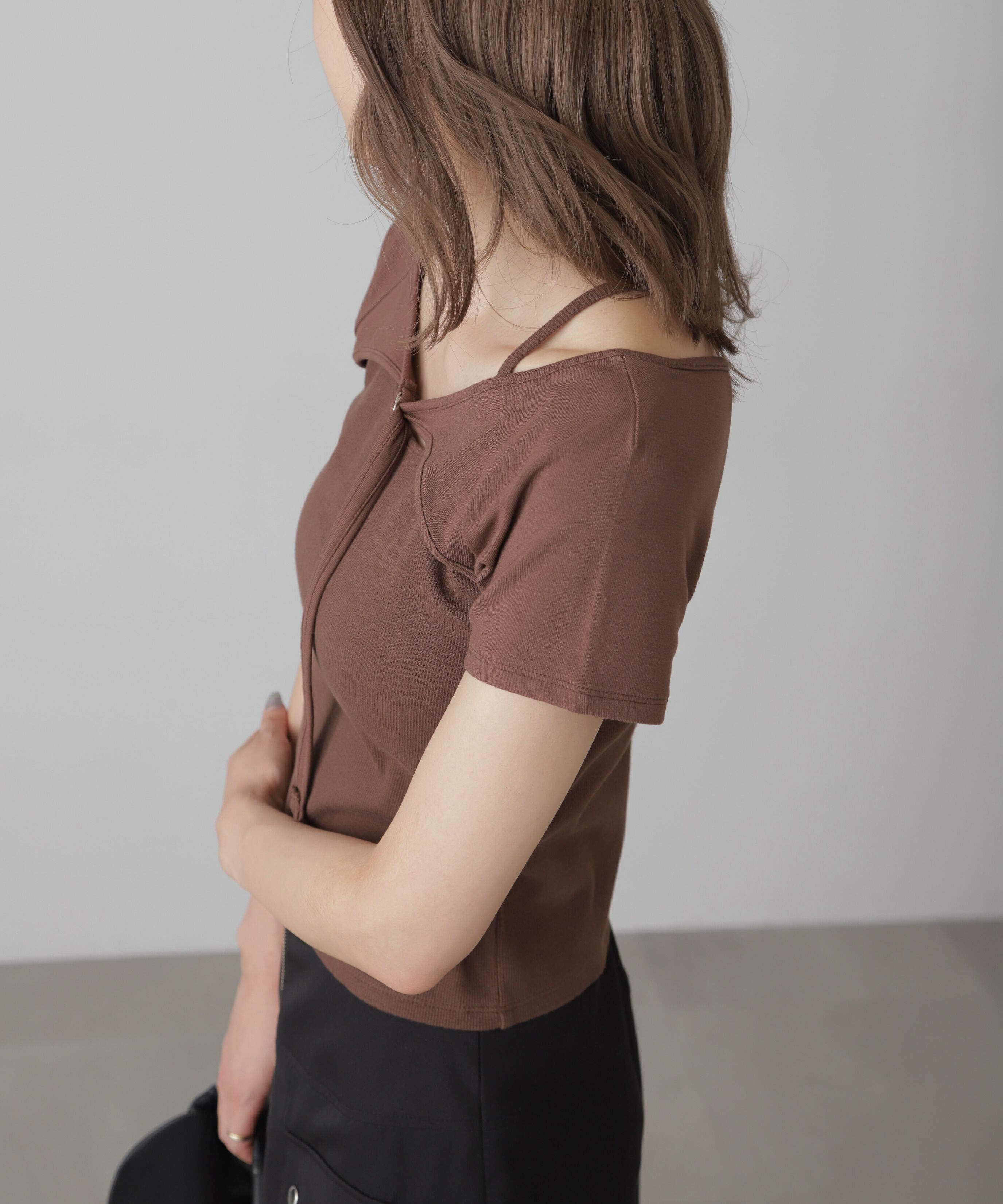  「ドッキングレイヤード風カットソー」|Tシャツ・カットソー|