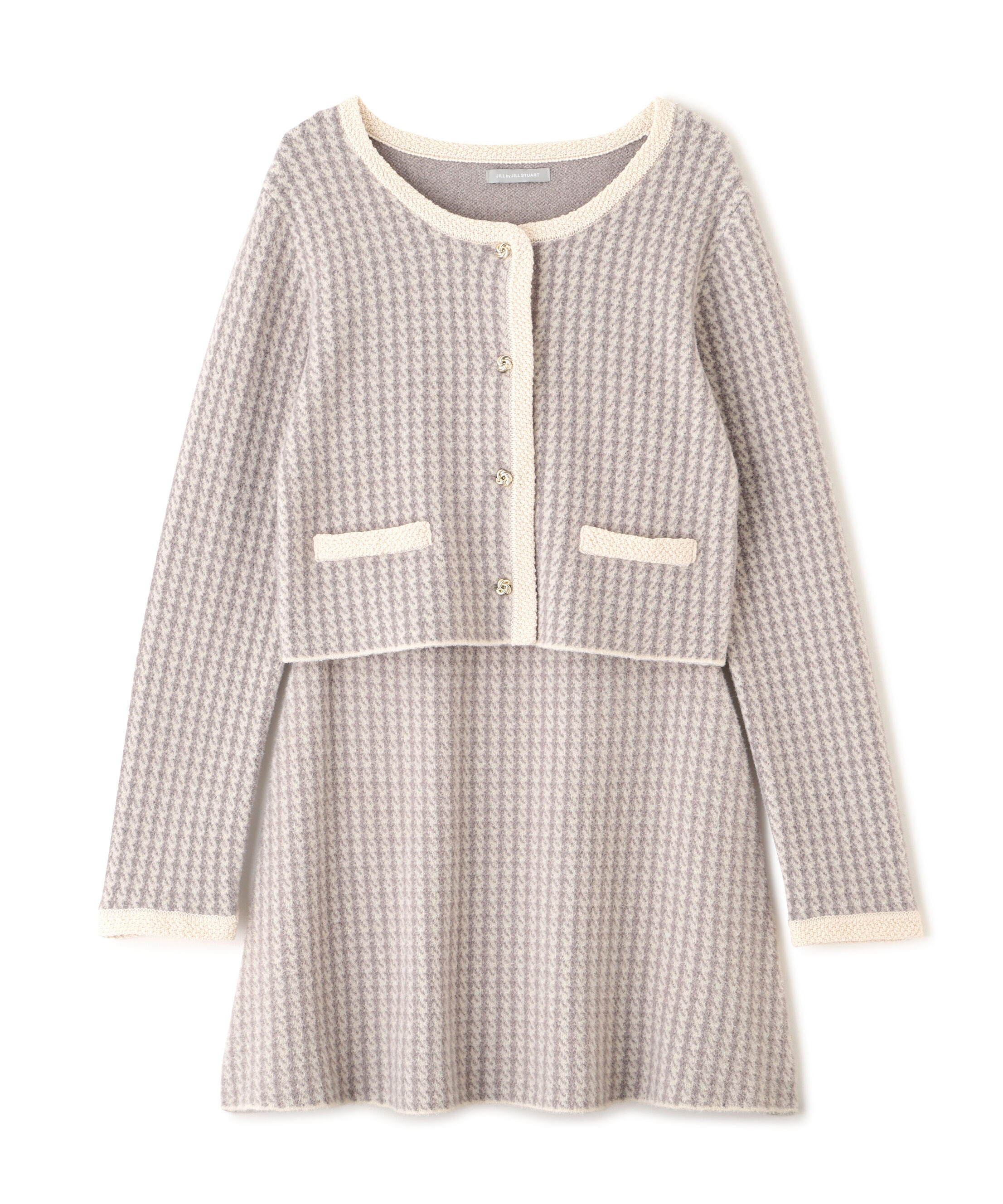  「千鳥ジャガードニットセットアップ」|ワンピース|