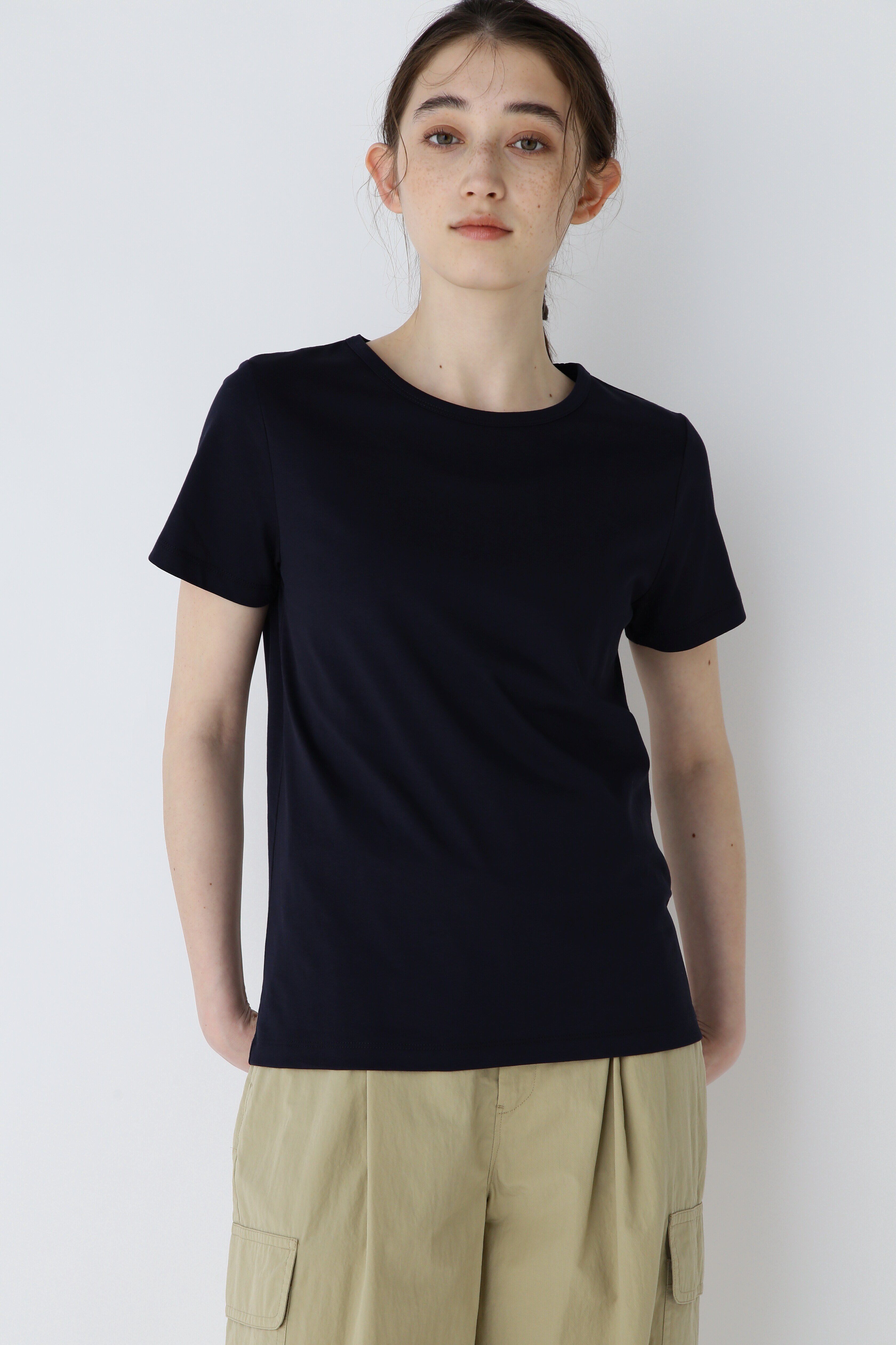  「オーガニック綿天竺Ｔシャツ」|Tシャツ・カットソー|ネイビー