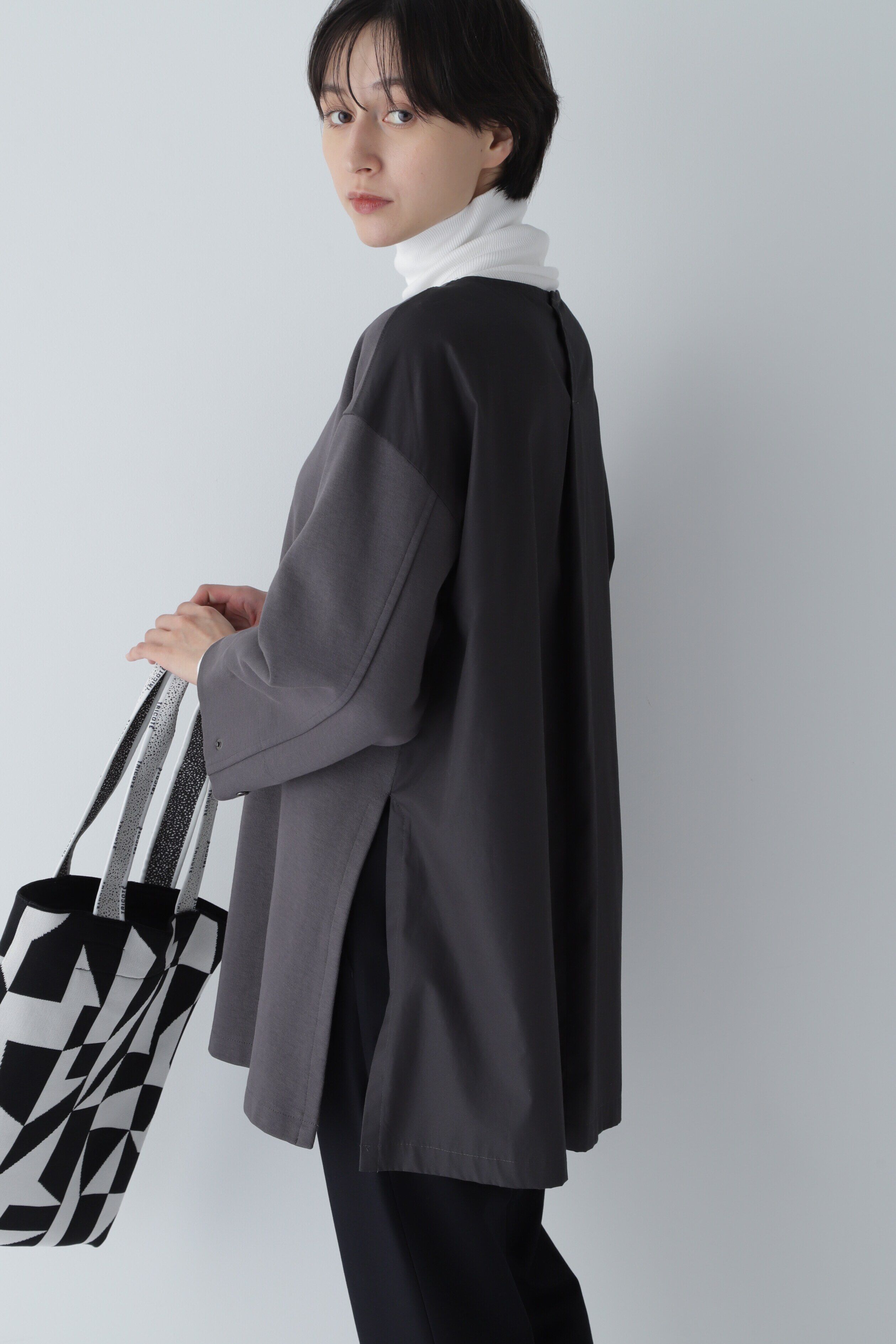  「◆布帛コンビダンボールニット」|Tシャツ・カットソー|