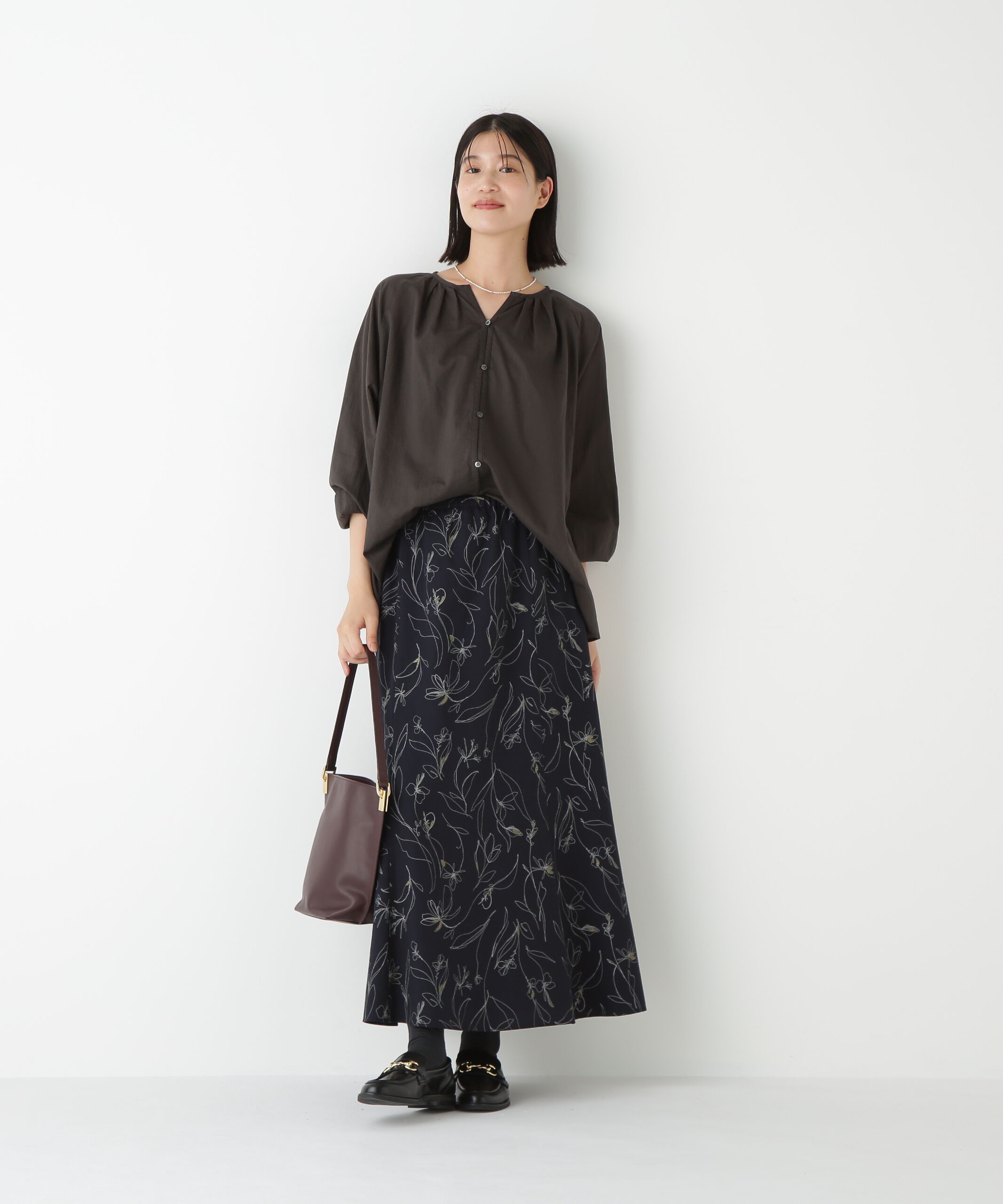  「◆ダイヤドットギャザーブラウス」|シャツ・ブラウス|