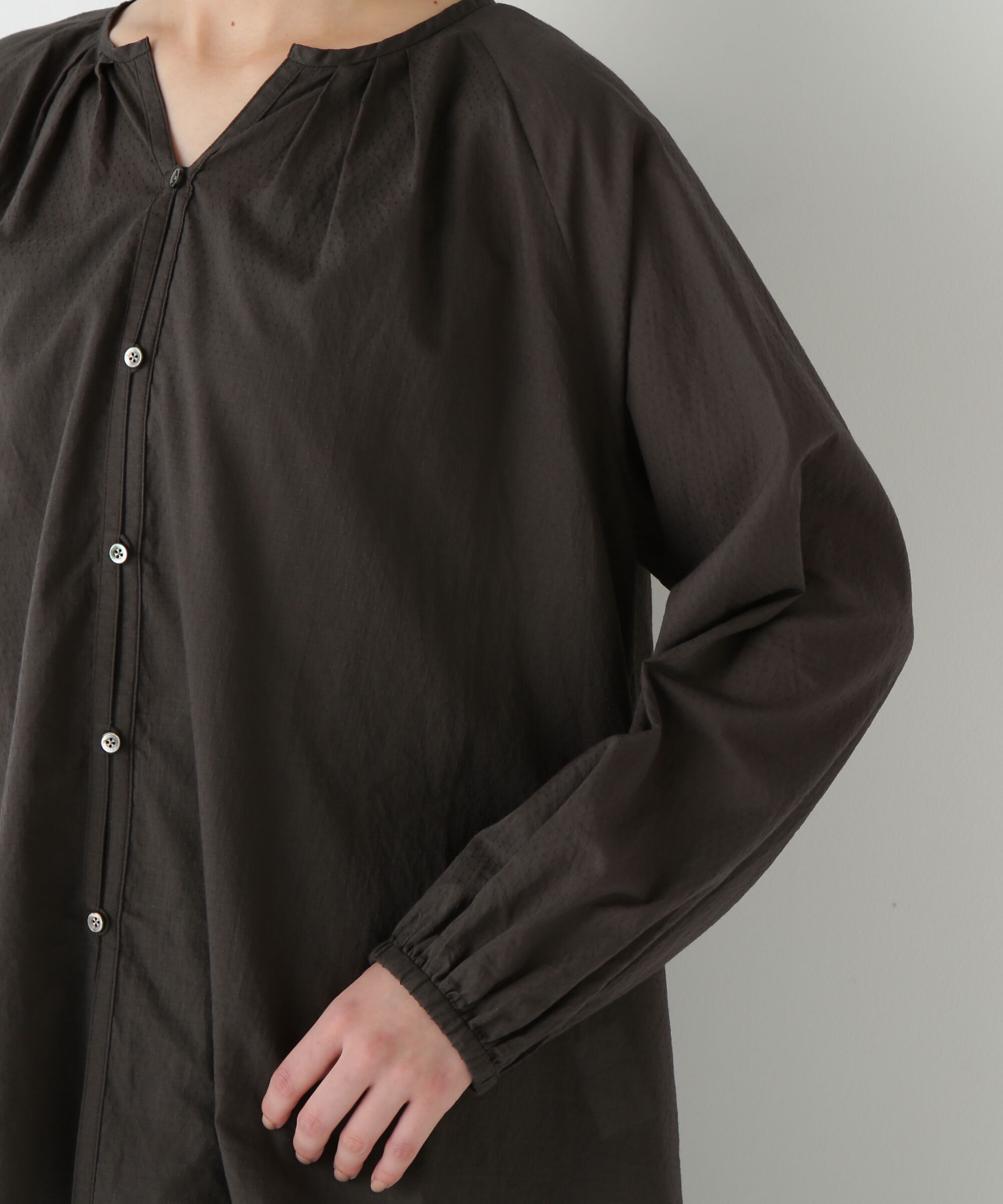  「◆ダイヤドットギャザーブラウス」|シャツ・ブラウス|