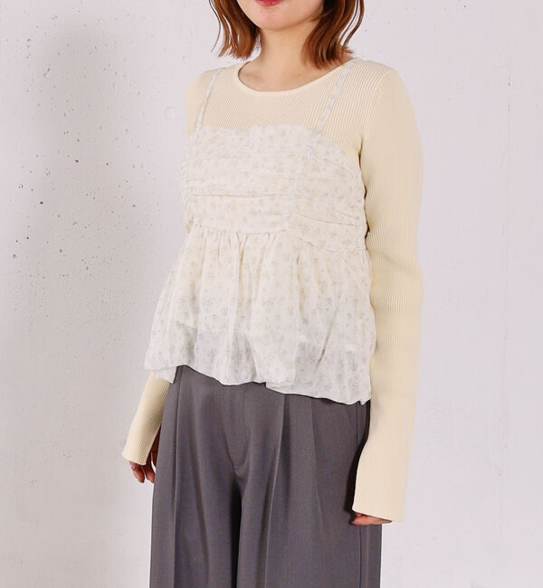 archives「アソートバルーンビスチェ&times;リブニットプルオーバーＳＥＴ」|カーディガン|