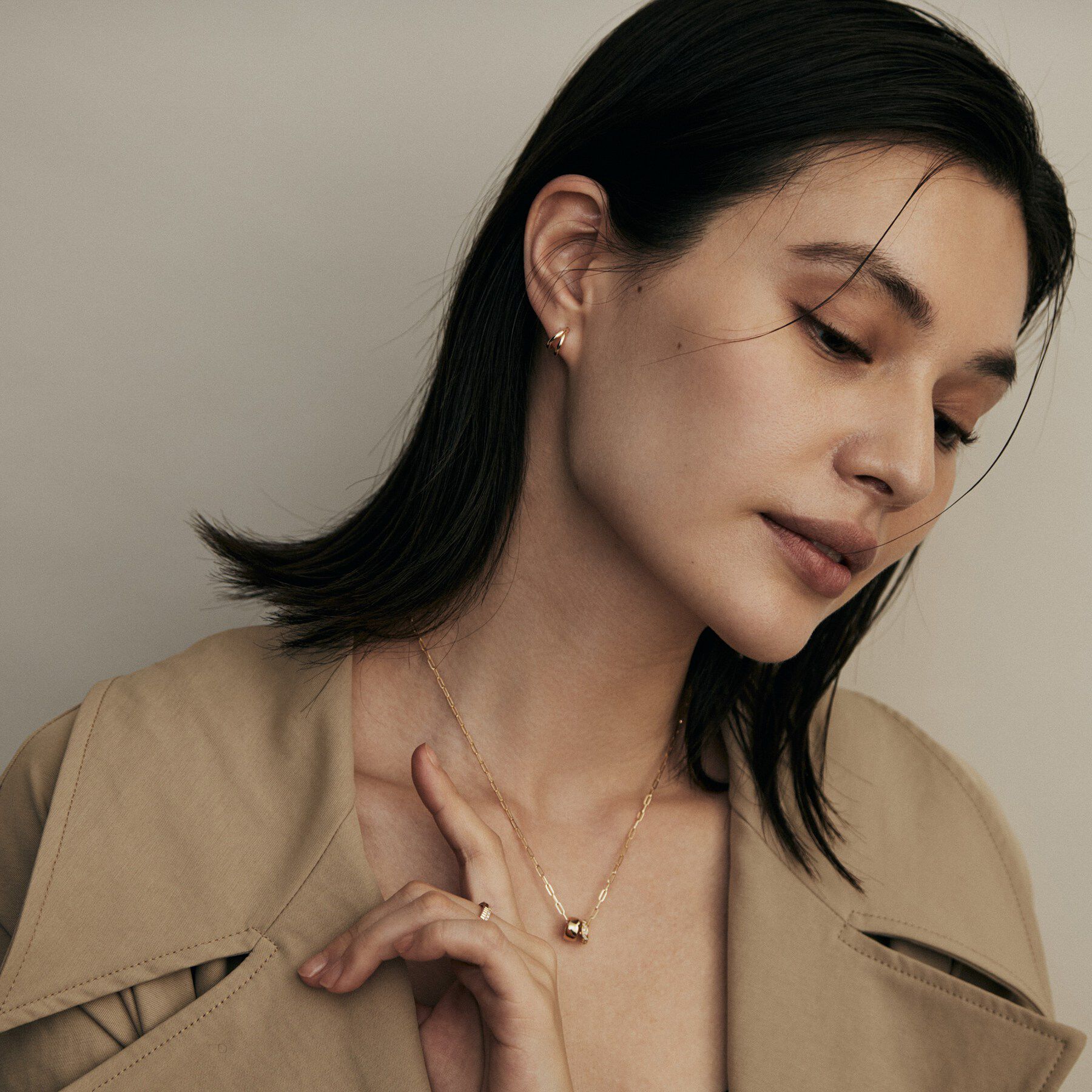 COCOSHNIK「K18甲丸スプリット フープピアス」|ピアス|