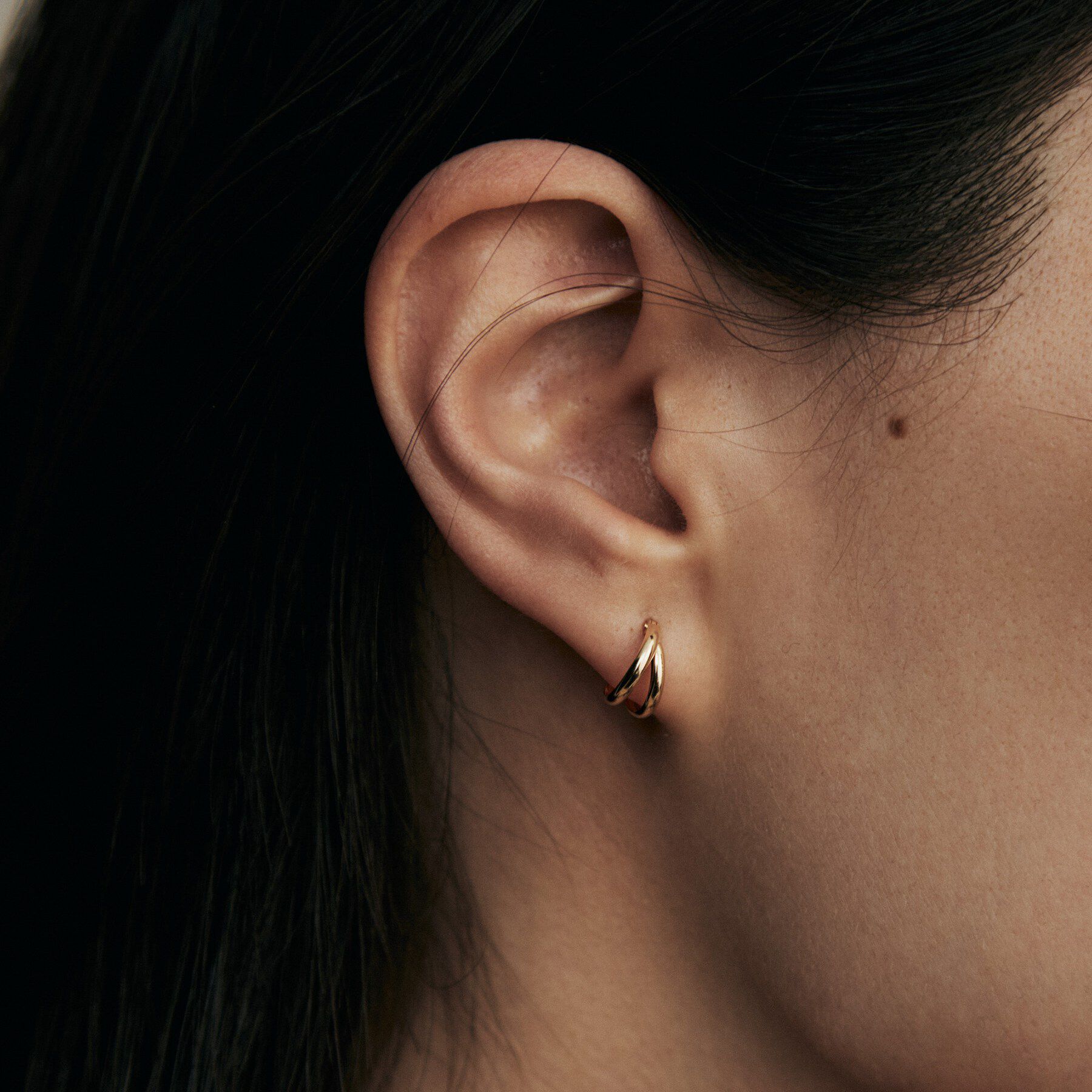 COCOSHNIK「K18甲丸スプリット フープピアス」|ピアス|