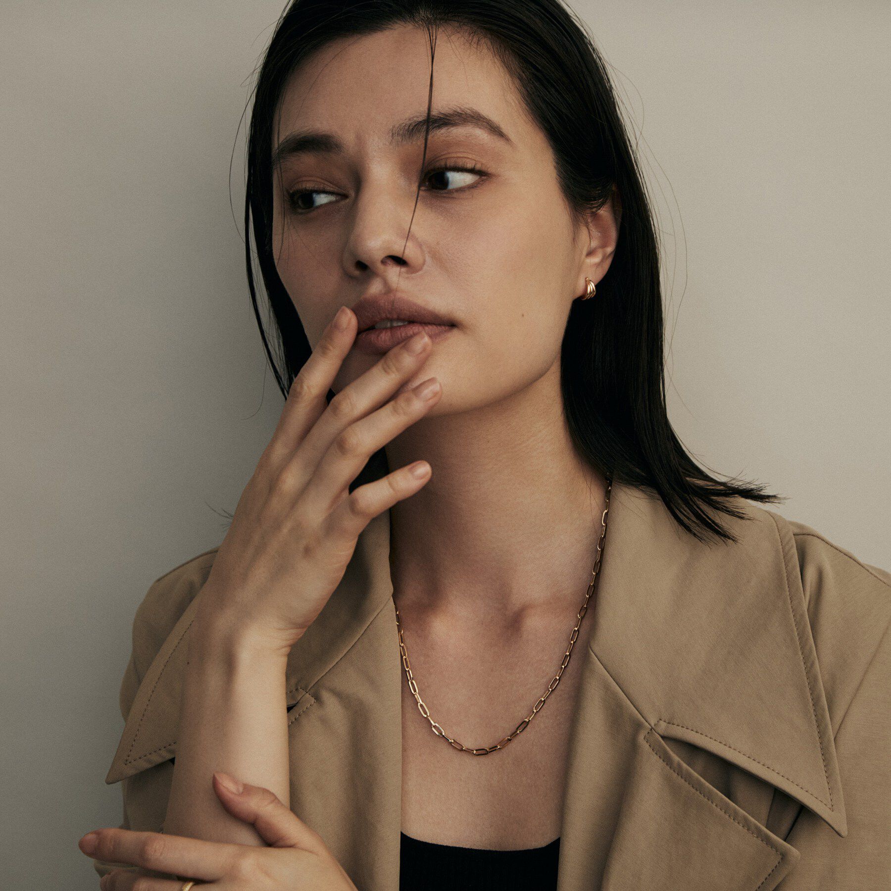 COCOSHNIK「K18甲丸トリプル フープピアス」|ピアス|