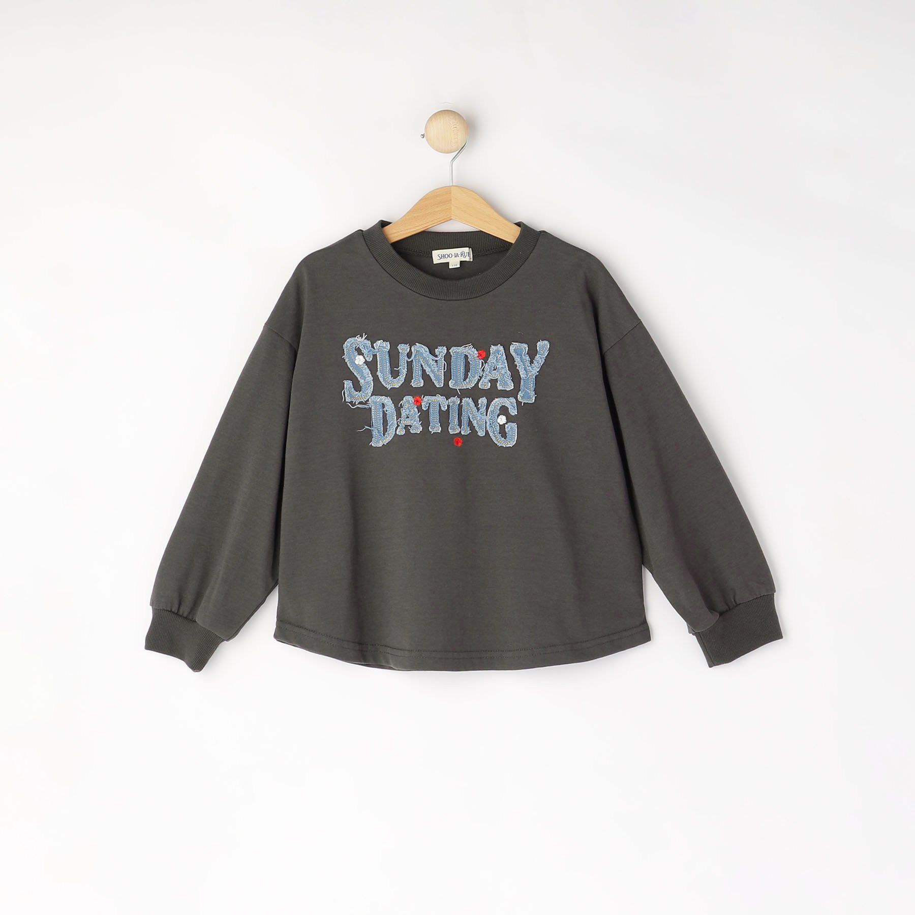 SHOO･LA･RUE「【100-150cm】デニムロゴデザインロンT」|Tシャツ・カットソー|