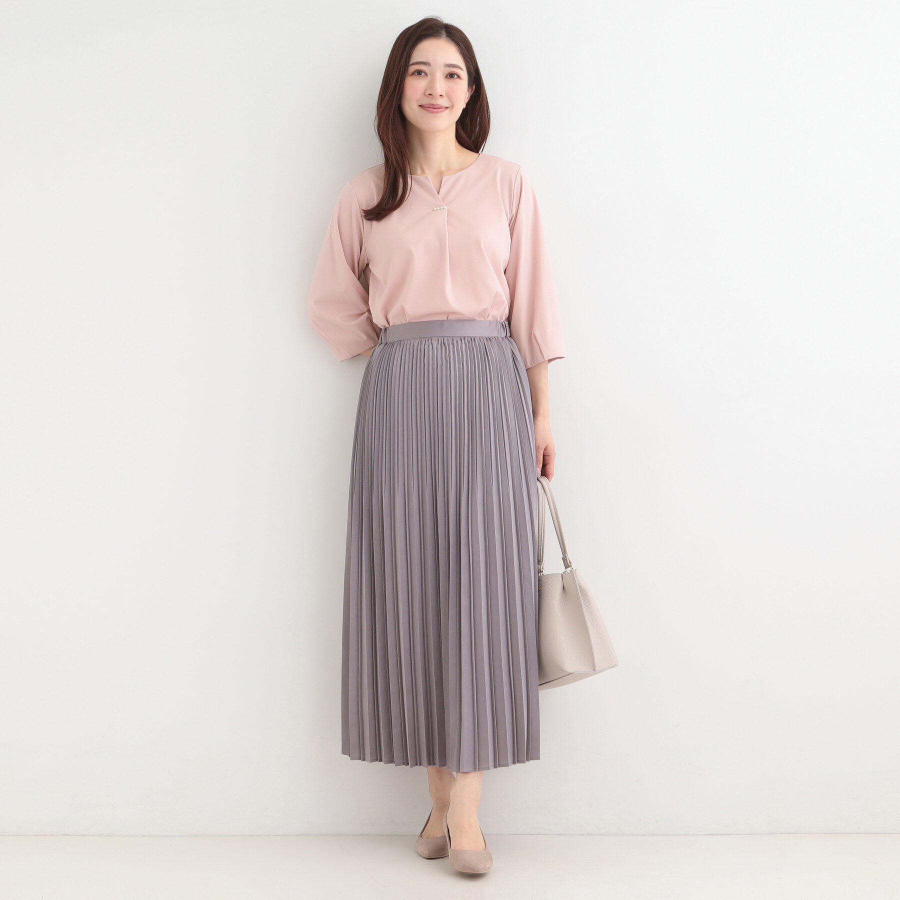 SHOO･LA･RUE「【多機能】パール調付きカットブラウス」|シャツ・ブラウス|