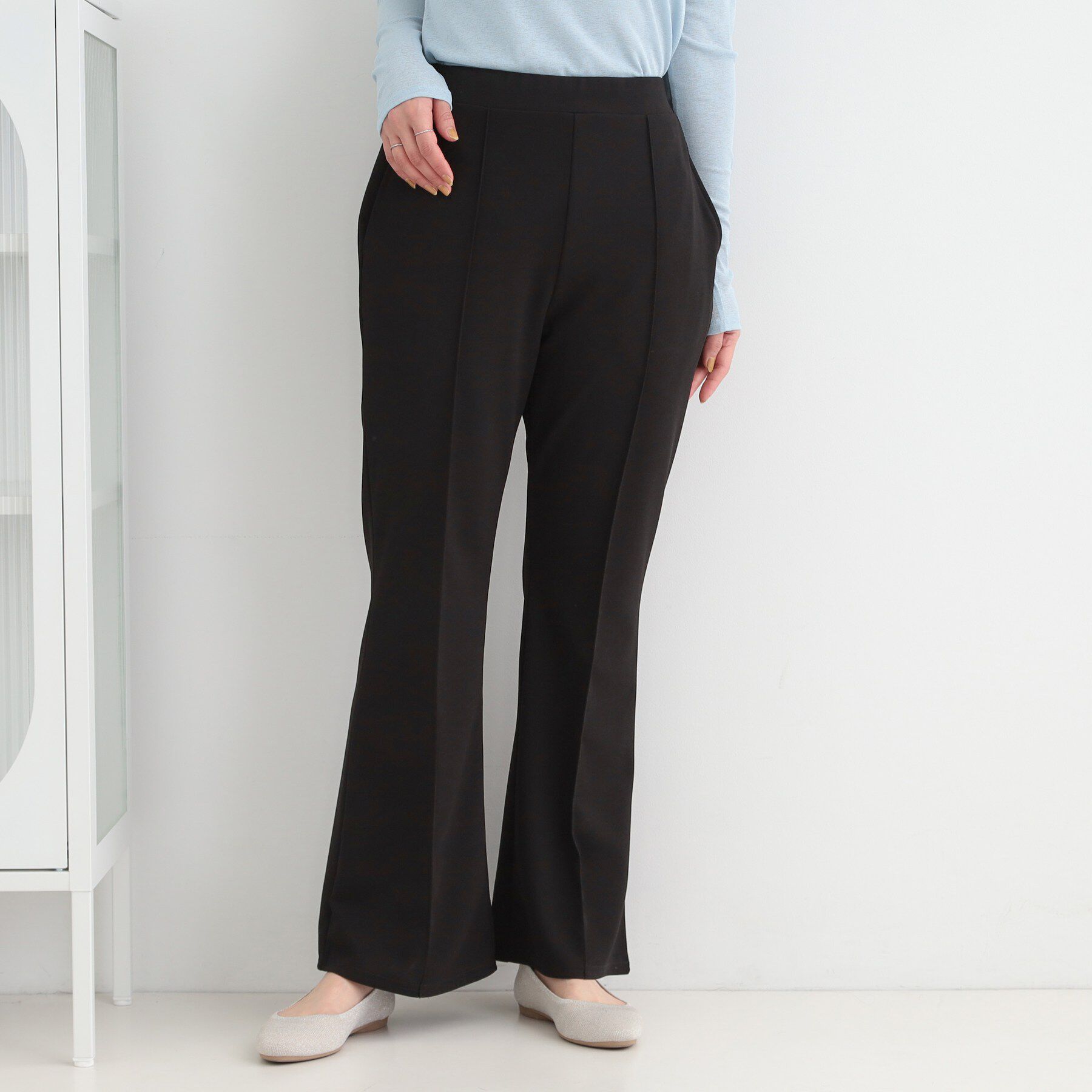 SHOO･LA･RUE「【洗濯機可】美脚見えが叶う のびのびストレッチフレアパンツ」|その他|