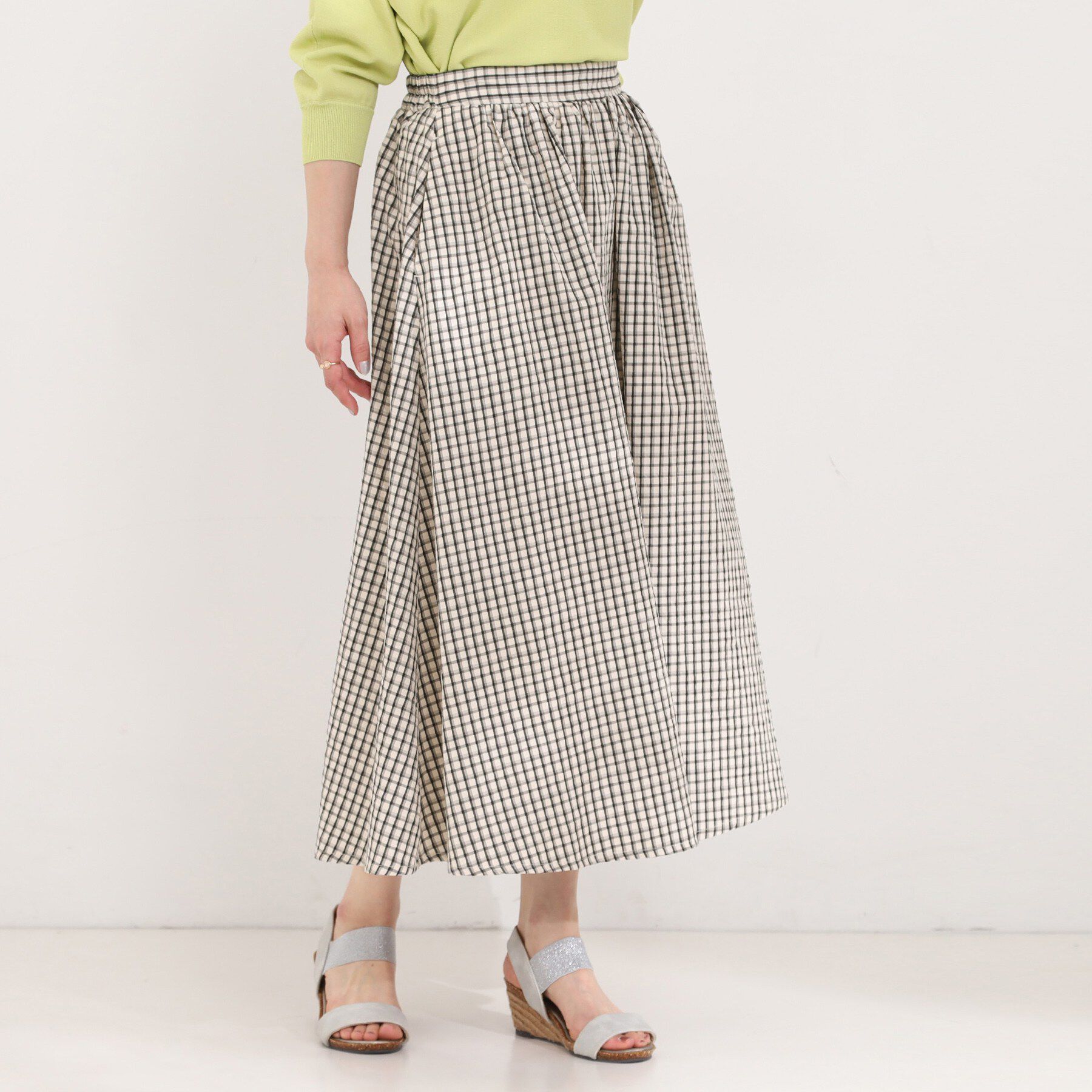 SHOO･LA･RUE「サッカーチェックフレアスカート」|スカート|