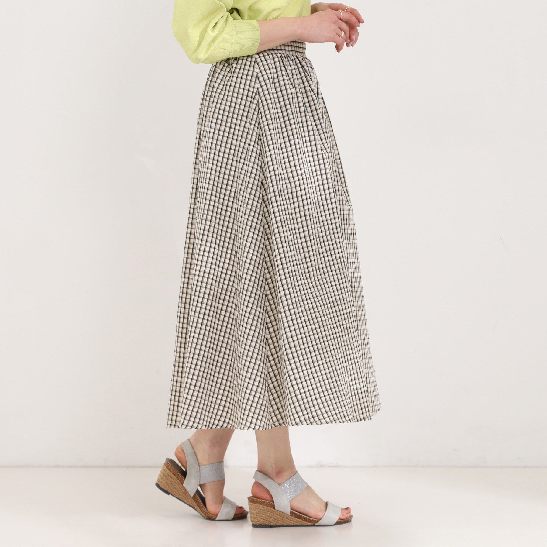 SHOO･LA･RUE「サッカーチェックフレアスカート」|スカート|