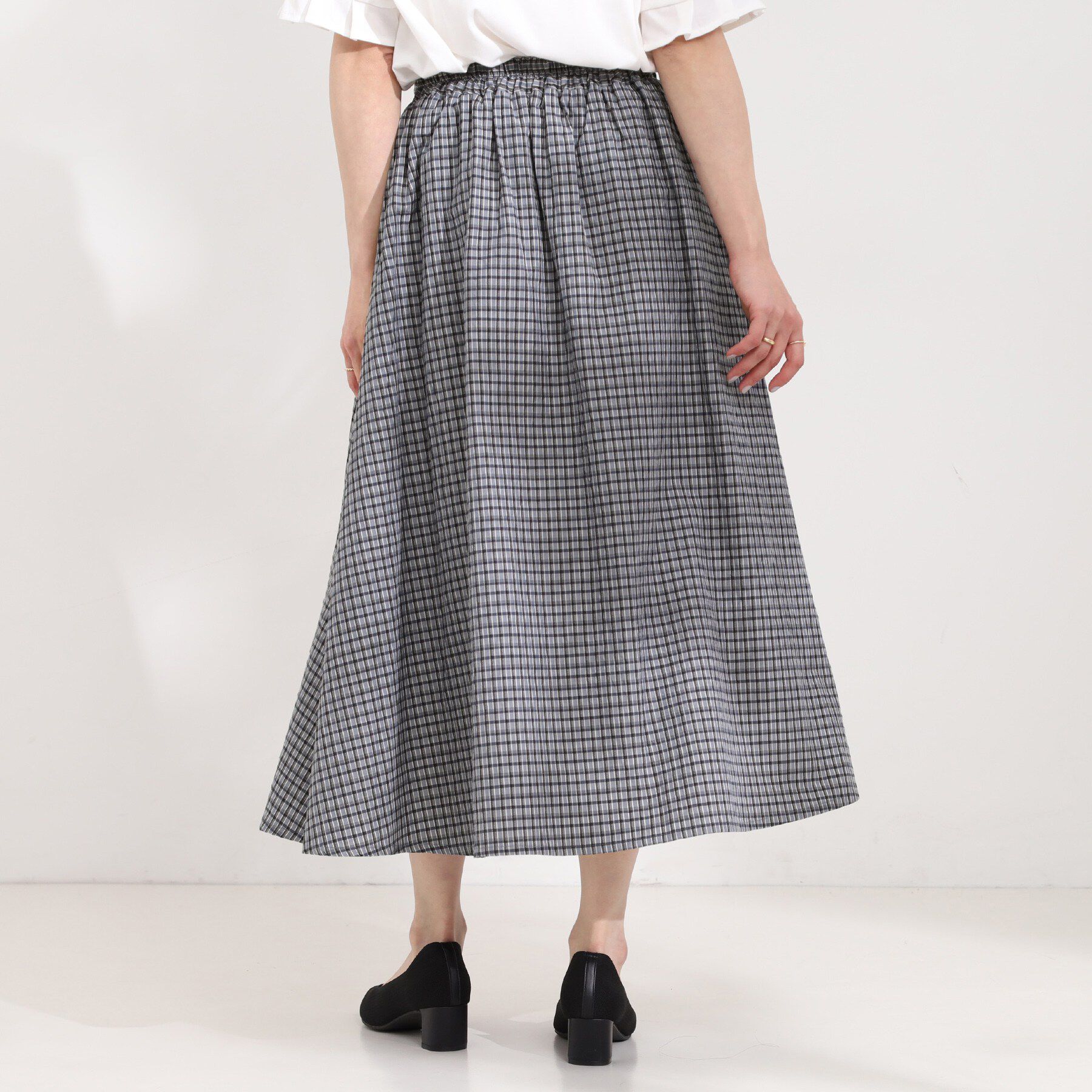 SHOO･LA･RUE「サッカーチェックフレアスカート」|スカート|