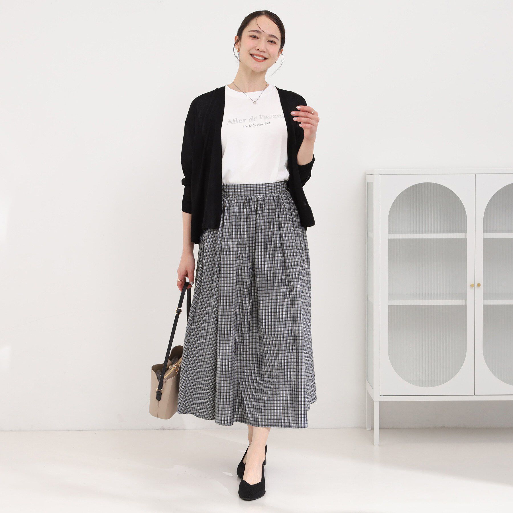 SHOO･LA･RUE「サッカーチェックフレアスカート」|スカート|