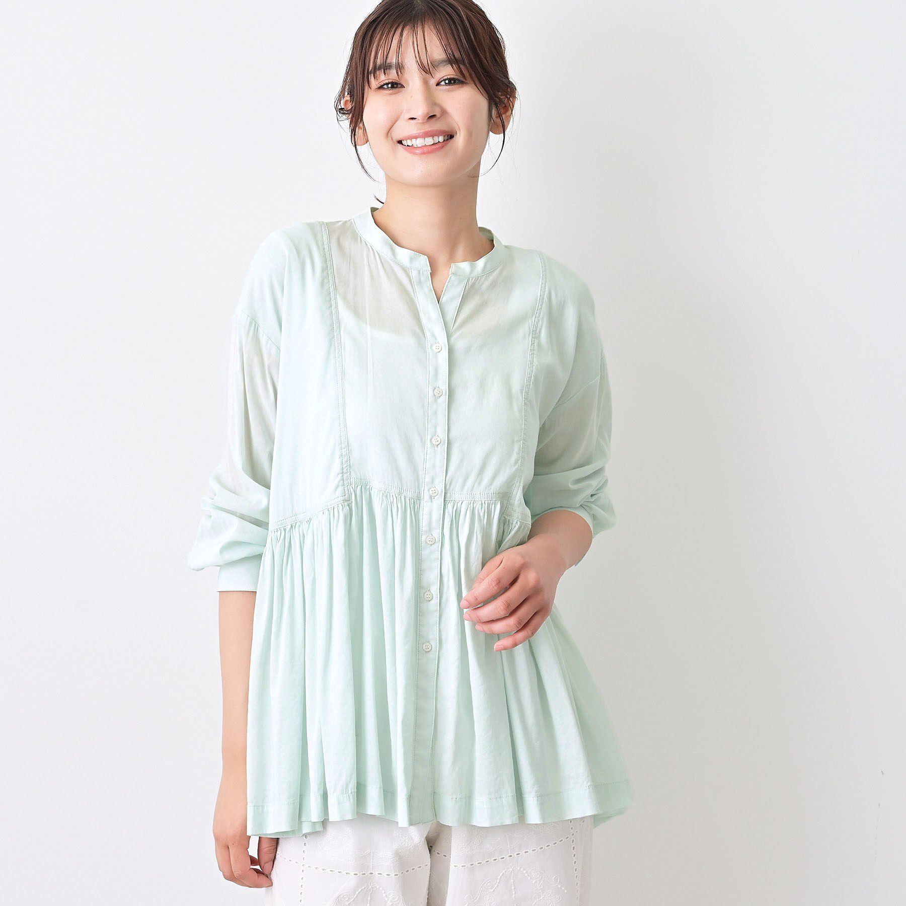 Dessin「ボイルブラウス」|シャツ・ブラウス|ライトグリーン(02