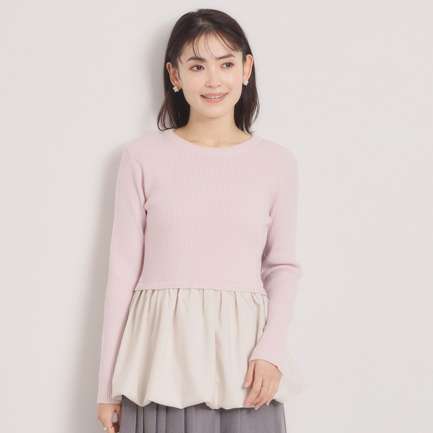 ITS&rsquo;DEMO「【手洗い可】裾バルーンドッキングニット」|ニット・セーター|