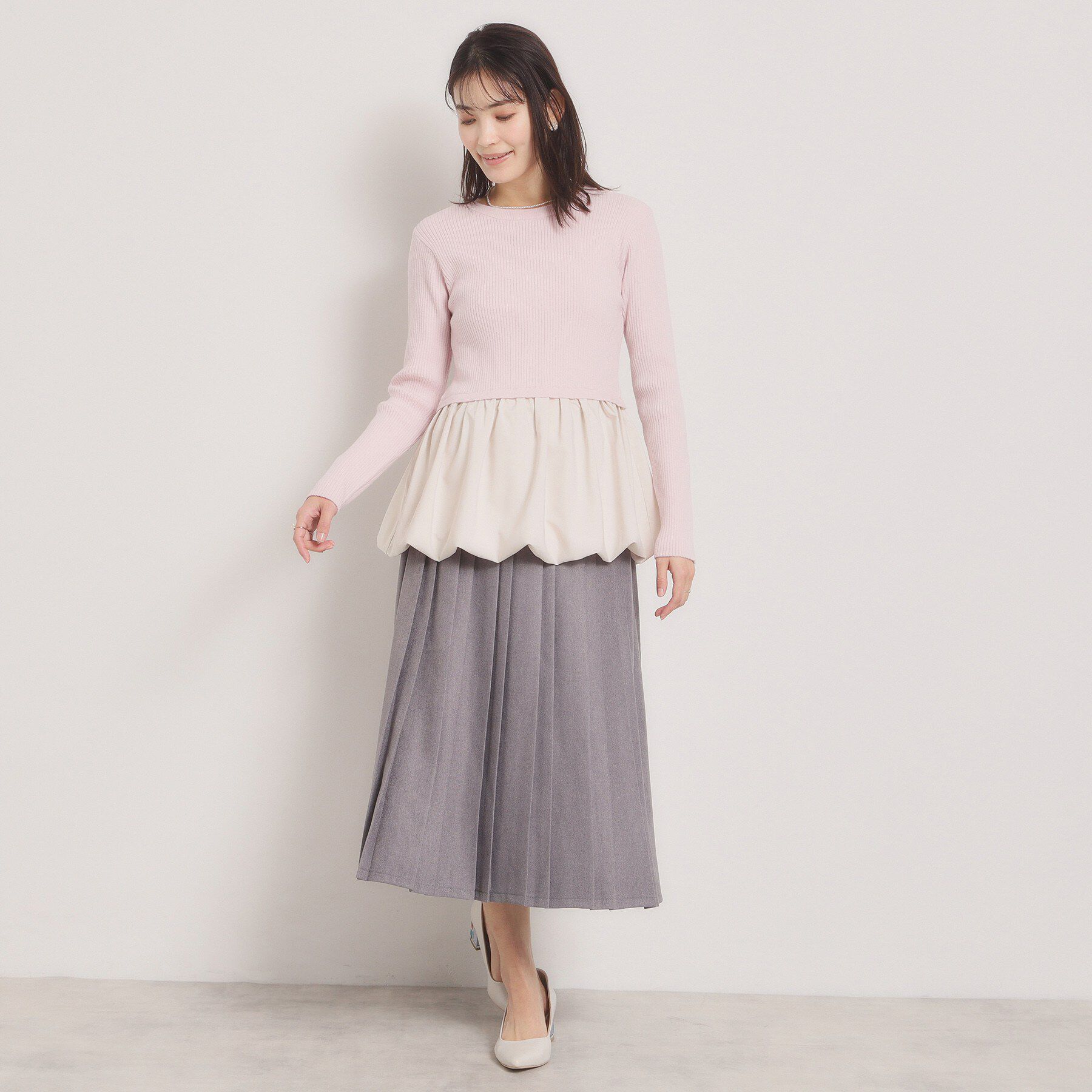 ITS&rsquo;DEMO「【手洗い可】裾バルーンドッキングニット」|ニット・セーター|