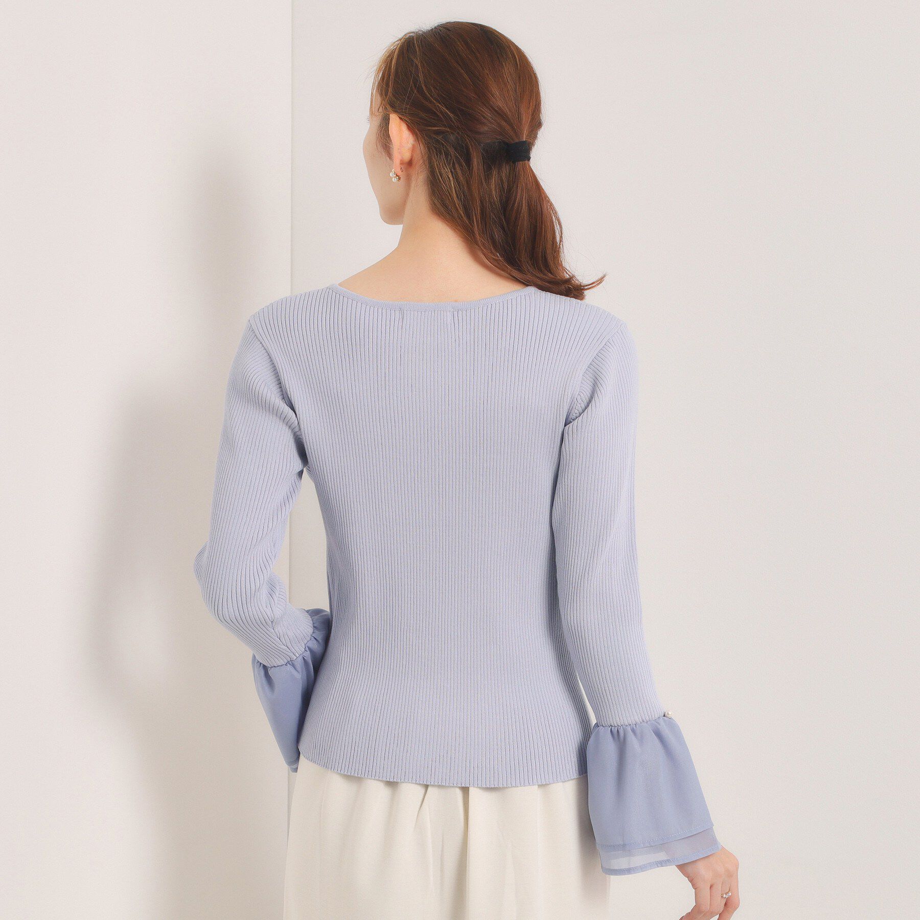 ITS&rsquo;DEMO「【手洗い可】袖口フリルリブニット」|ニット・セーター|