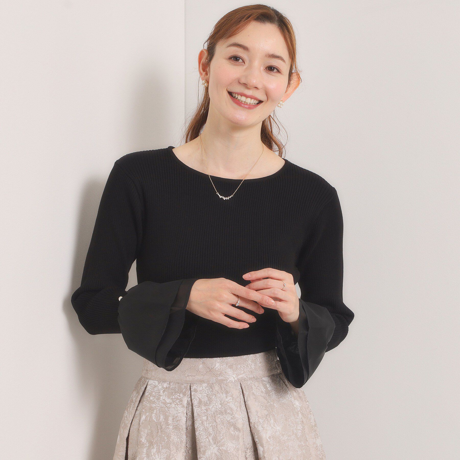 ITS&rsquo;DEMO「【手洗い可】袖口フリルリブニット」|ニット・セーター|