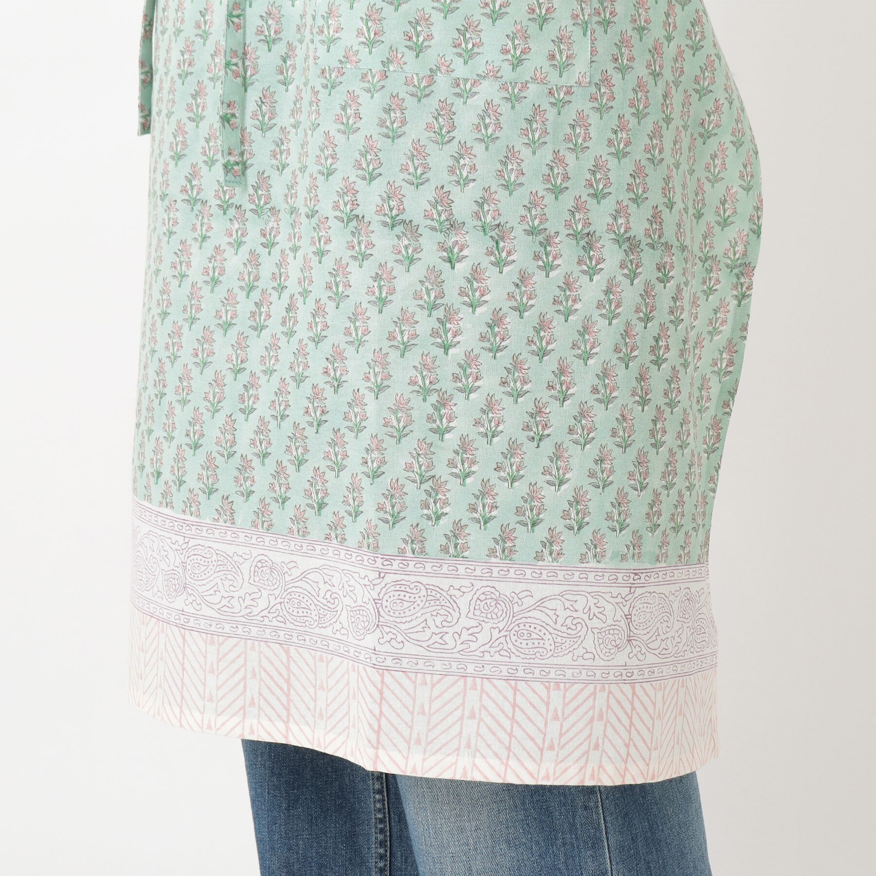 212 KITCHEN STORE「アナヤブロックプリントエプロン GR」|食器・キッチングッズ|