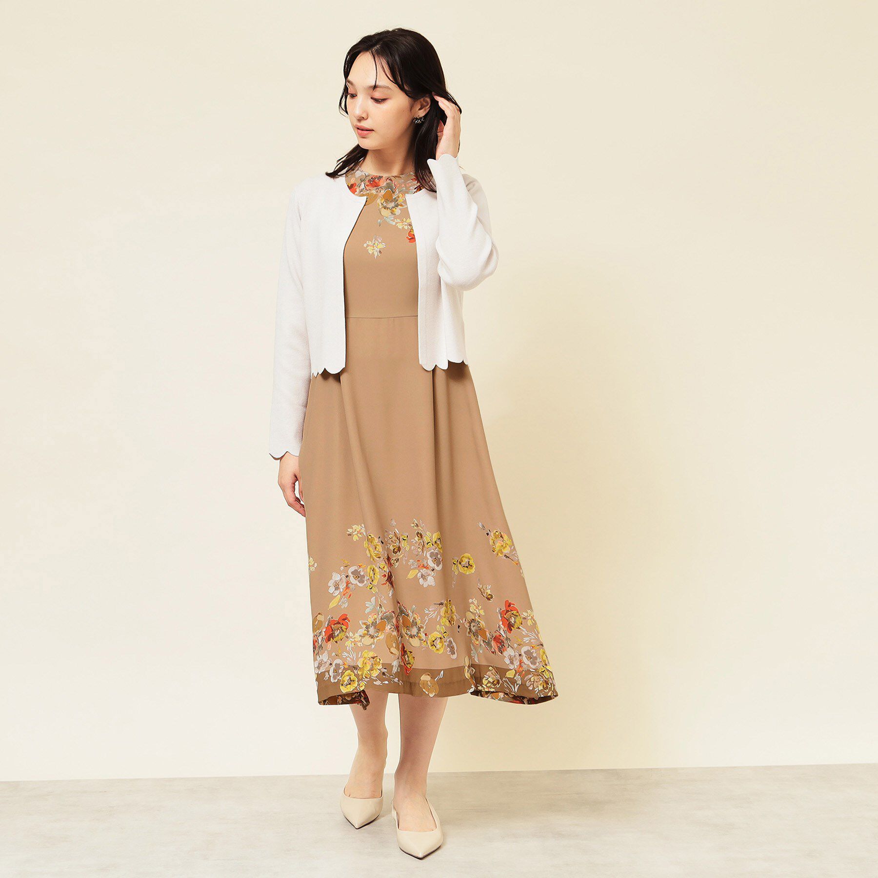 SunaUna「【co creation and yours／SS～L】花柄パネルワンピース」|ワンピース|