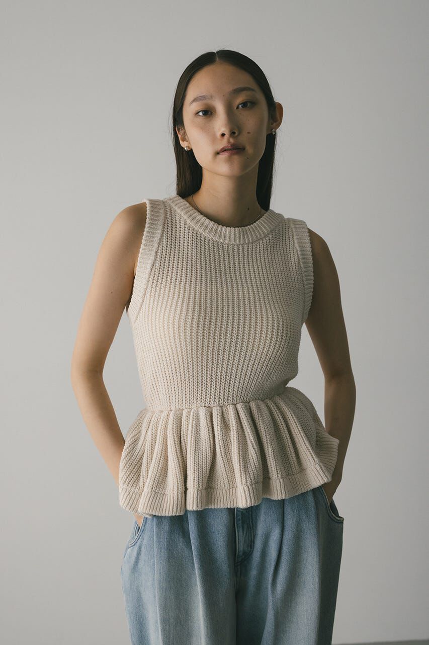 STYLEMIXER「2WAYペプラムニットタンク」|タンクトップ|