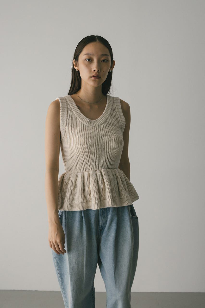 STYLEMIXER「2WAYペプラムニットタンク」|タンクトップ|