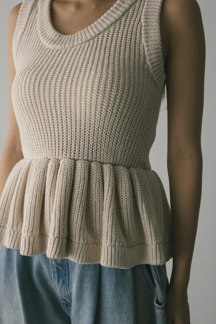 STYLEMIXER「2WAYペプラムニットタンク」|タンクトップ|