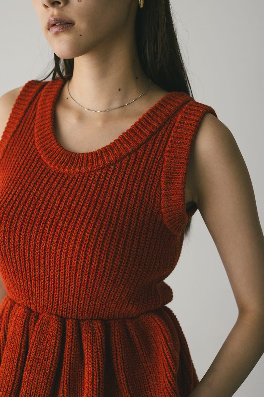 STYLEMIXER「2WAYペプラムニットタンク」|タンクトップ|