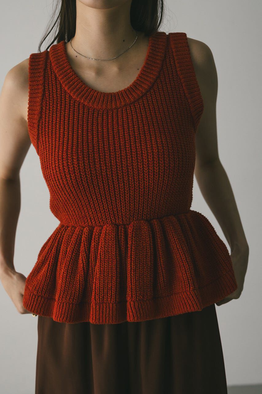 STYLEMIXER「2WAYペプラムニットタンク」|タンクトップ|