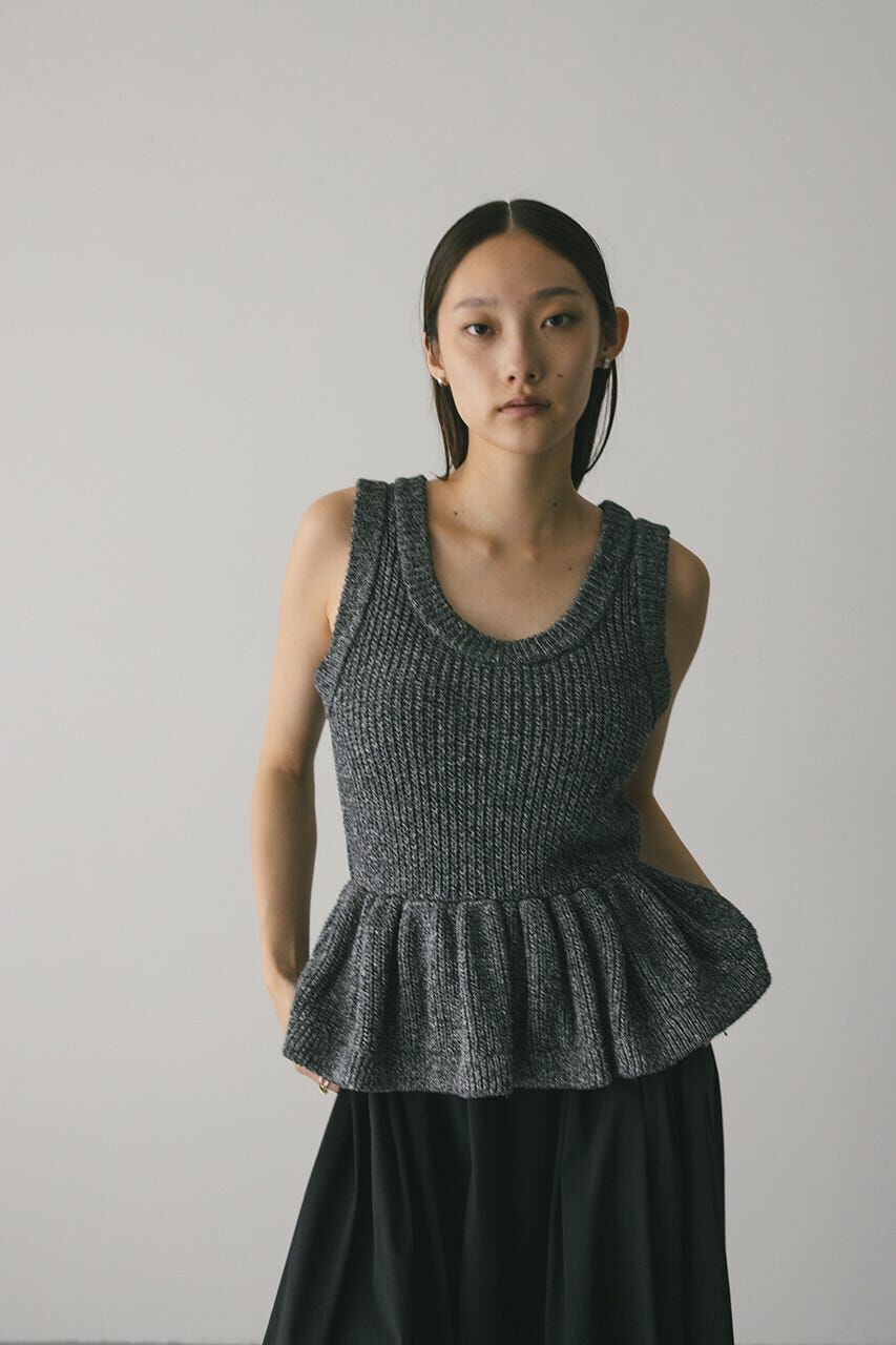 STYLEMIXER「2WAYペプラムニットタンク」|タンクトップ|