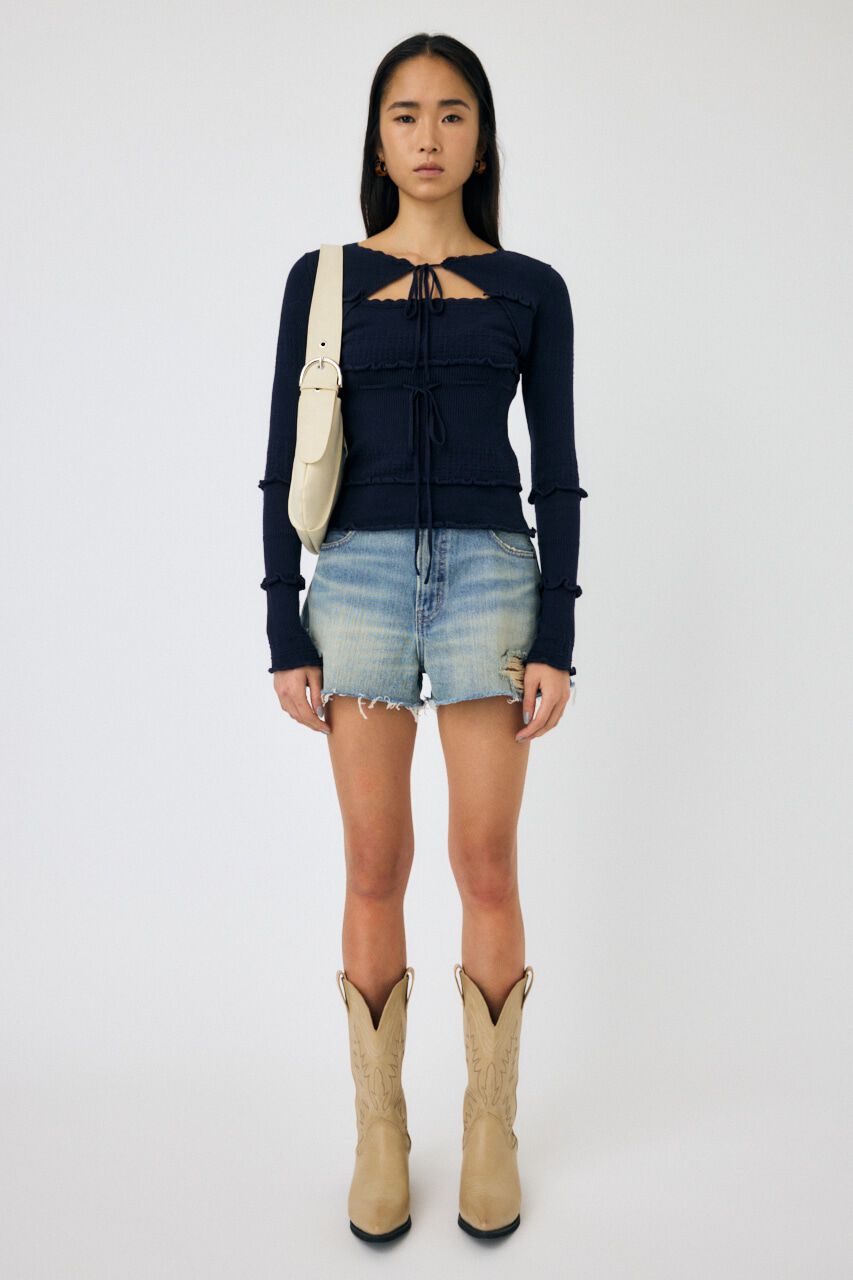 MOUSSY「BOW DESIGN ニットトップス」|ニット・セーター|