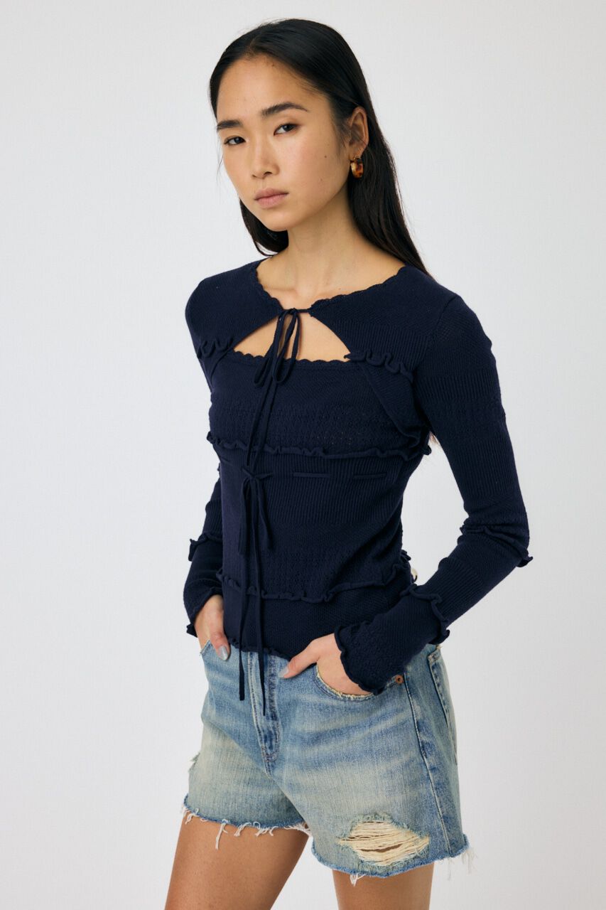 MOUSSY「BOW DESIGN ニットトップス」|ニット・セーター|