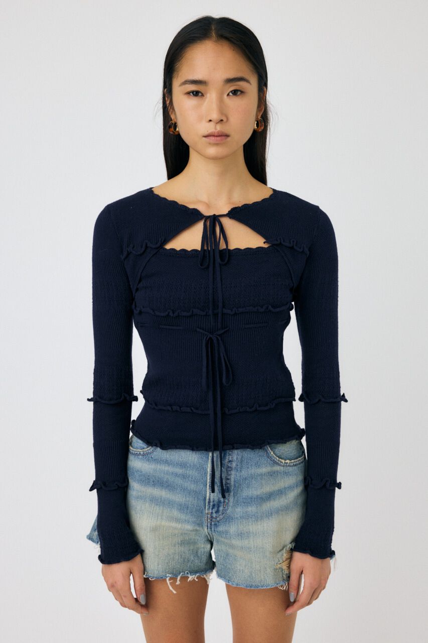 MOUSSY「BOW DESIGN ニットトップス」|ニット・セーター|