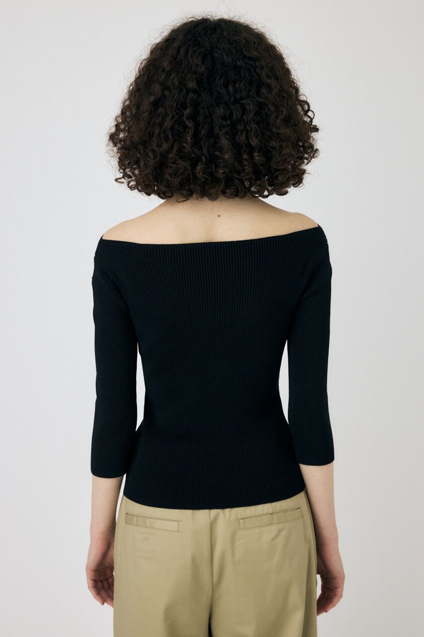 MOUSSY「CROSS OFF SHOULDER ニットトップス」|ニット・セーター|