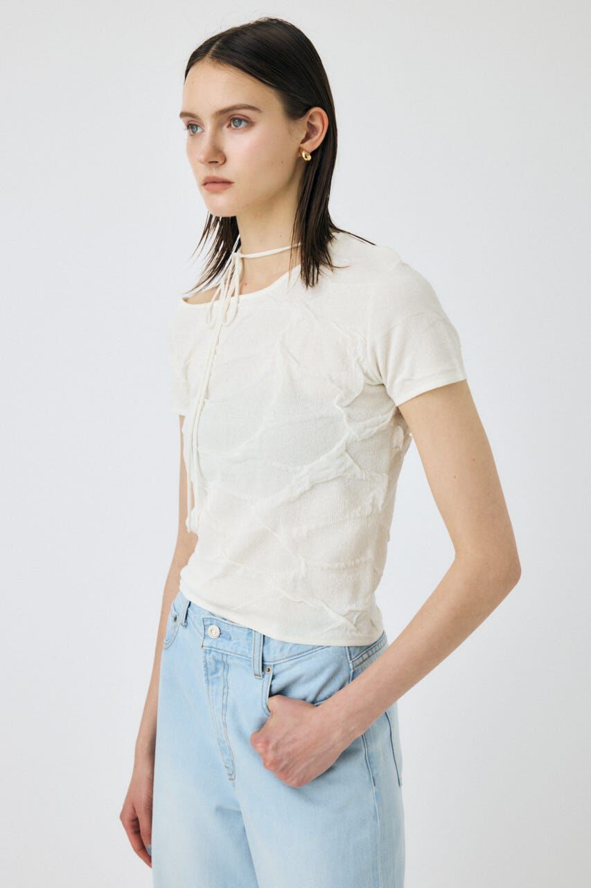 MOUSSY「NECK STRAP ジャガード TEE」|ニット・セーター|