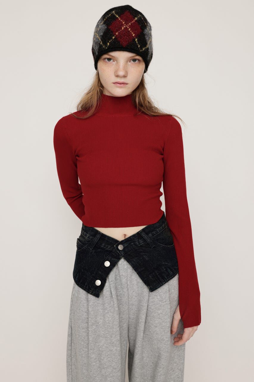 SLY「BASIC HG RIB H／N トップス」|ニット・セーター|RED