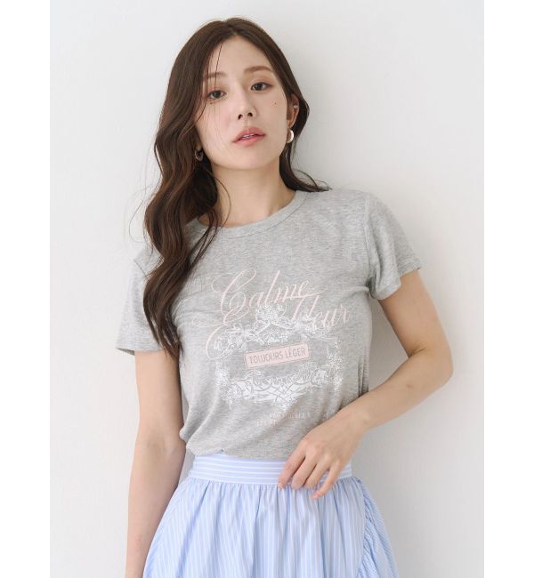 CALNAMUR「オーナメントモチーフプリントTシャツ」|Tシャツ・カットソー|