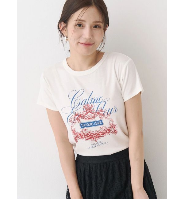 CALNAMUR「オーナメントモチーフプリントTシャツ」|Tシャツ・カットソー|