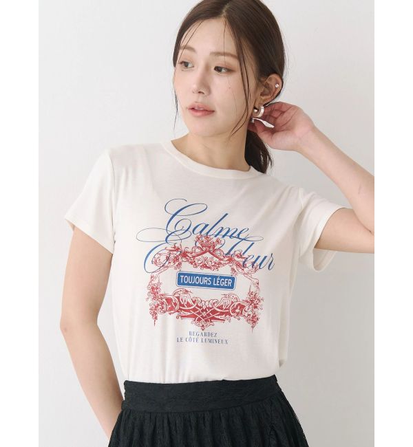 CALNAMUR「オーナメントモチーフプリントTシャツ」|Tシャツ・カットソー|