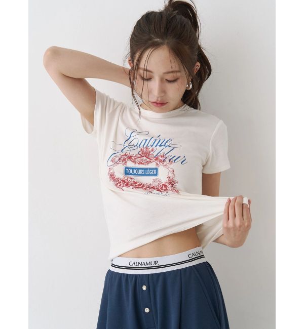 CALNAMUR「オーナメントモチーフプリントTシャツ」|Tシャツ・カットソー|