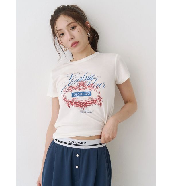 CALNAMUR「オーナメントモチーフプリントTシャツ」|Tシャツ・カットソー|