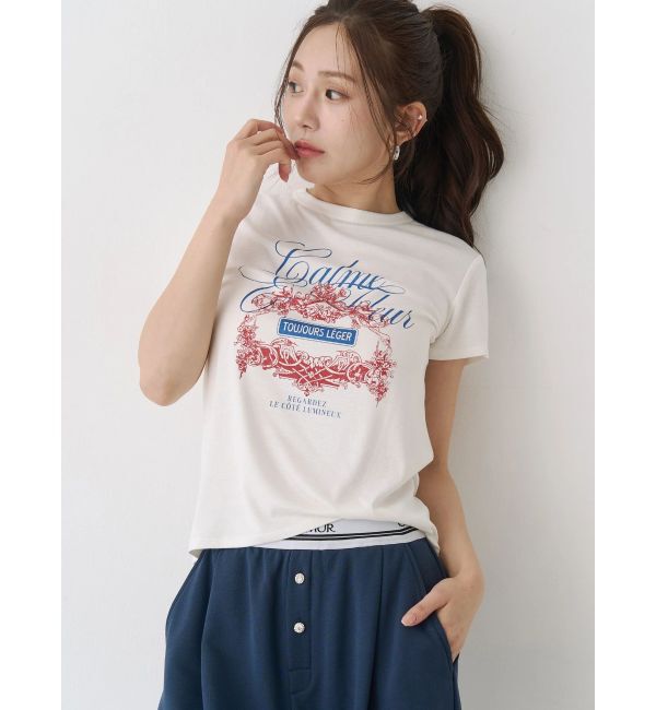 CALNAMUR「オーナメントモチーフプリントTシャツ」|Tシャツ・カットソー|