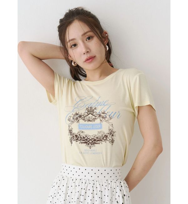 CALNAMUR「オーナメントモチーフプリントTシャツ」|Tシャツ・カットソー|
